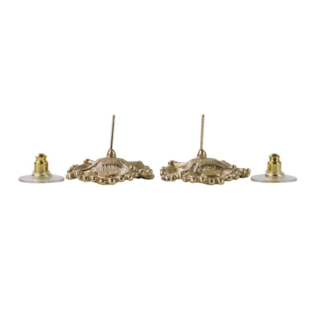 CHANEL Authentic Gold Pearl Logo Earrings - Picture 9 of 11